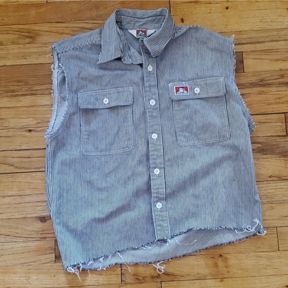 Ben Davis work shirt with cutoff sleeves.